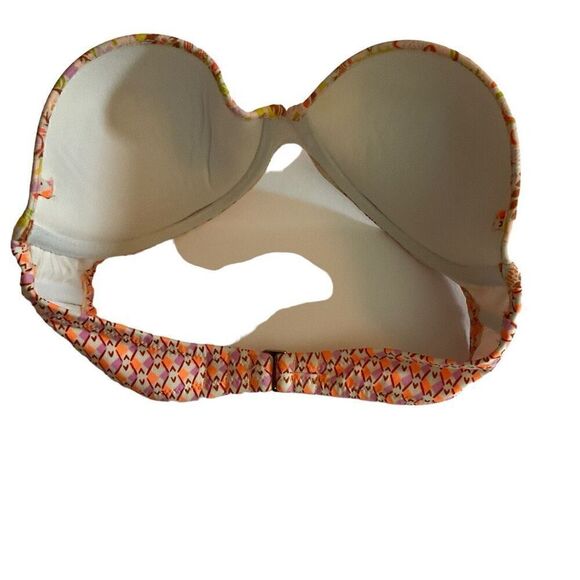 Victoria’s Secret Swim Top Hook Back Closure Orange Purple Green Paisley 32D - Picture 7 of 10